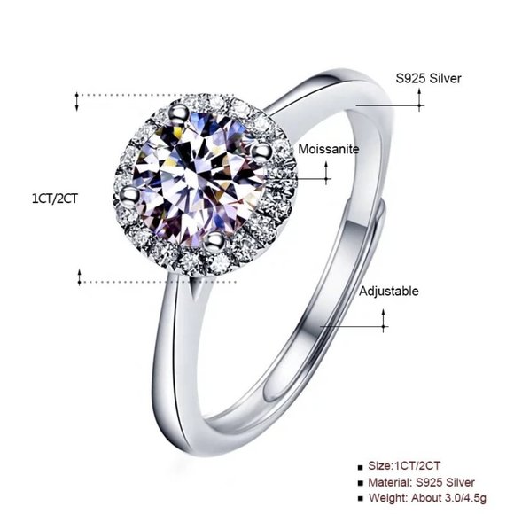 Certified 1ct. t.w. Diamond Engagement Ring 18k White Gold over Italy Silver - Picture 6 of 16